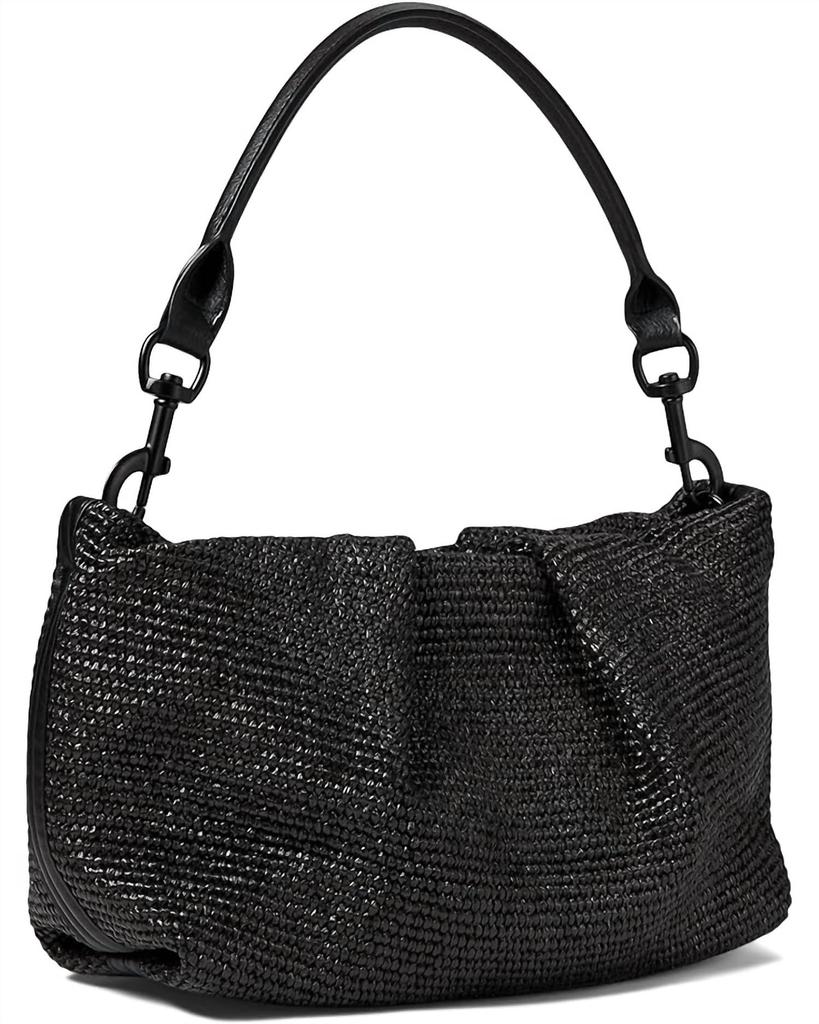 Think Royln Savannah Woven Raffia Crossbody Bag In Black Raffia