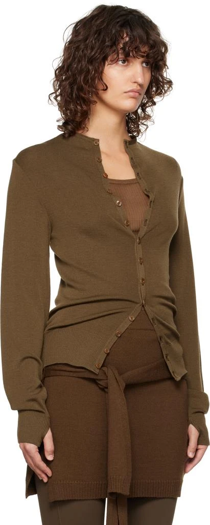 Lemaire Brown Fitted Seamless Cardigan 2