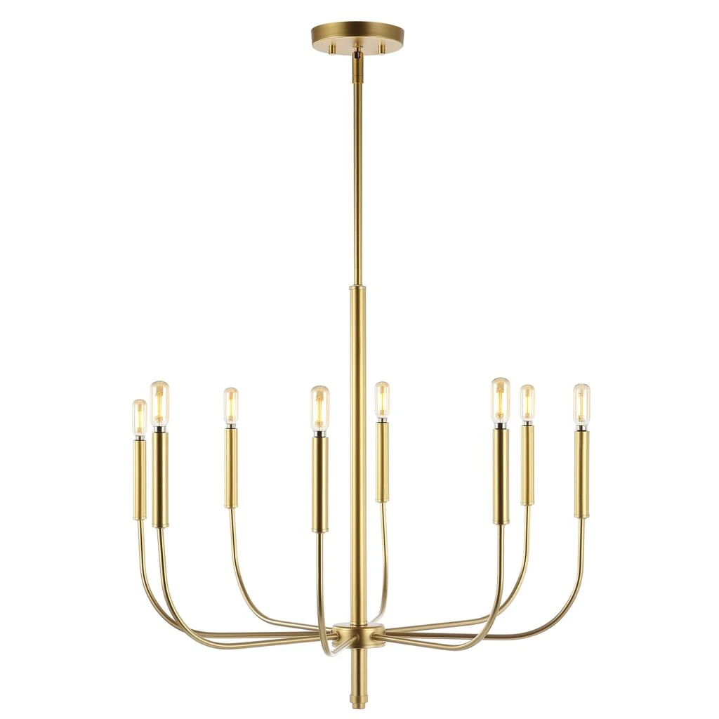 JONATHAN Y Amoros 27.25" 8-Light Modern Mid-Century Iron LED Chandelier 2