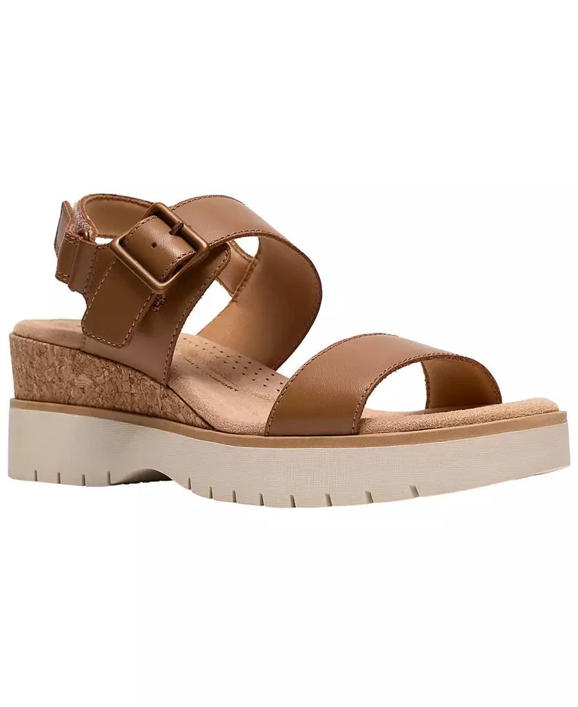 Clarks Women
s Diaz Rose Round Toe Wedge Sandals