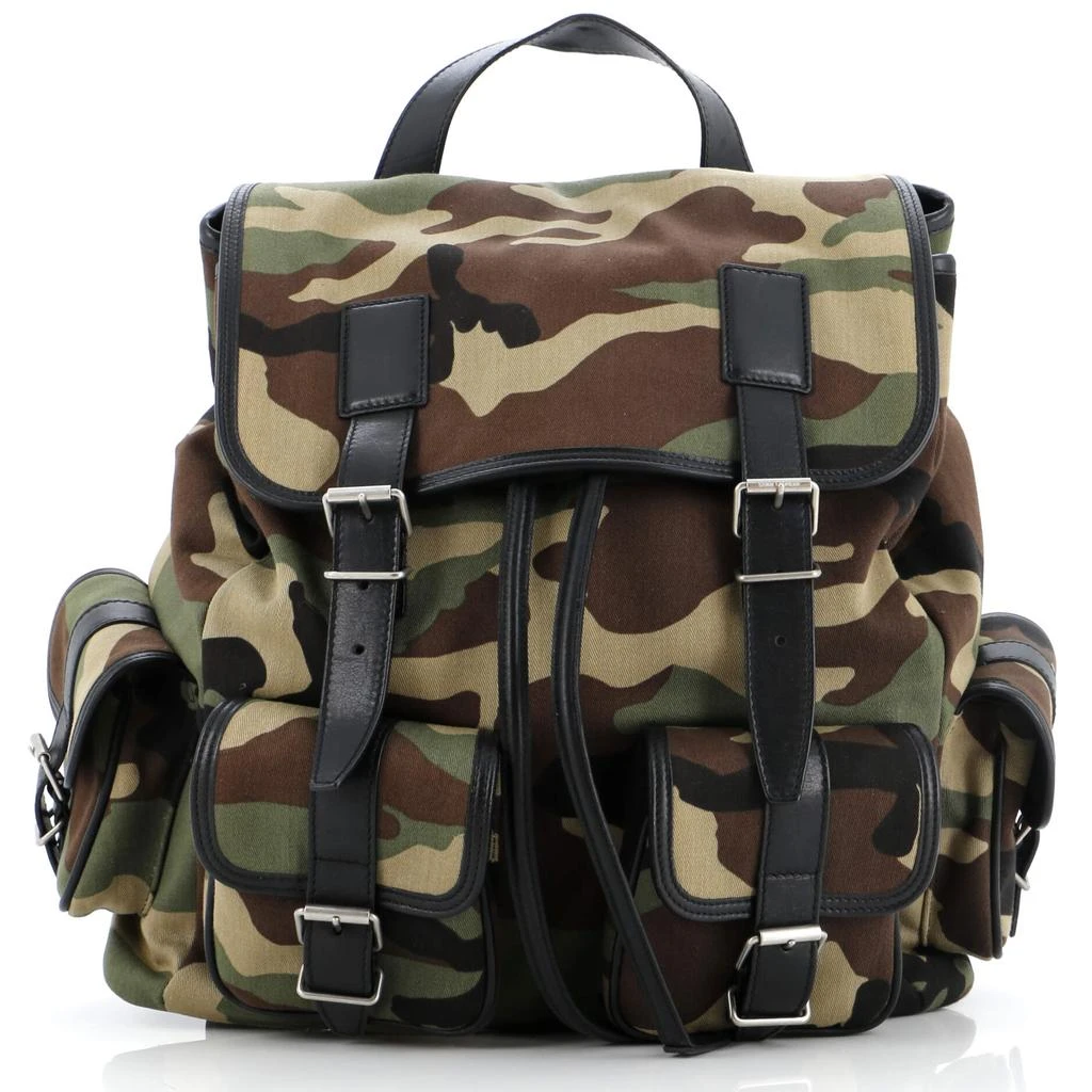 Yves Saint Laurent Rock Sac Backpack Camouflage Canvas Medium 1