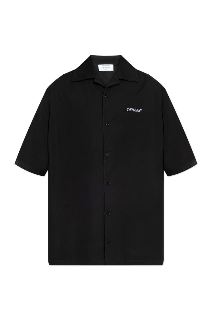 Shop 23 Logo Heavycot White Black Cotton Overshirt on Sale