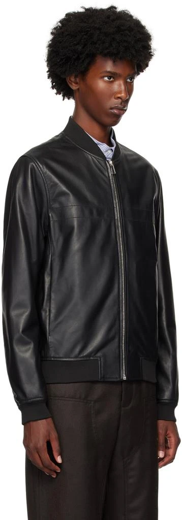 Paul Smith Black Zip Leather Bomber Jacket 2