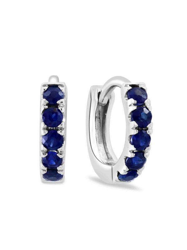 Effy Eny Sterling Silver & Sapphire Huggie Earrings