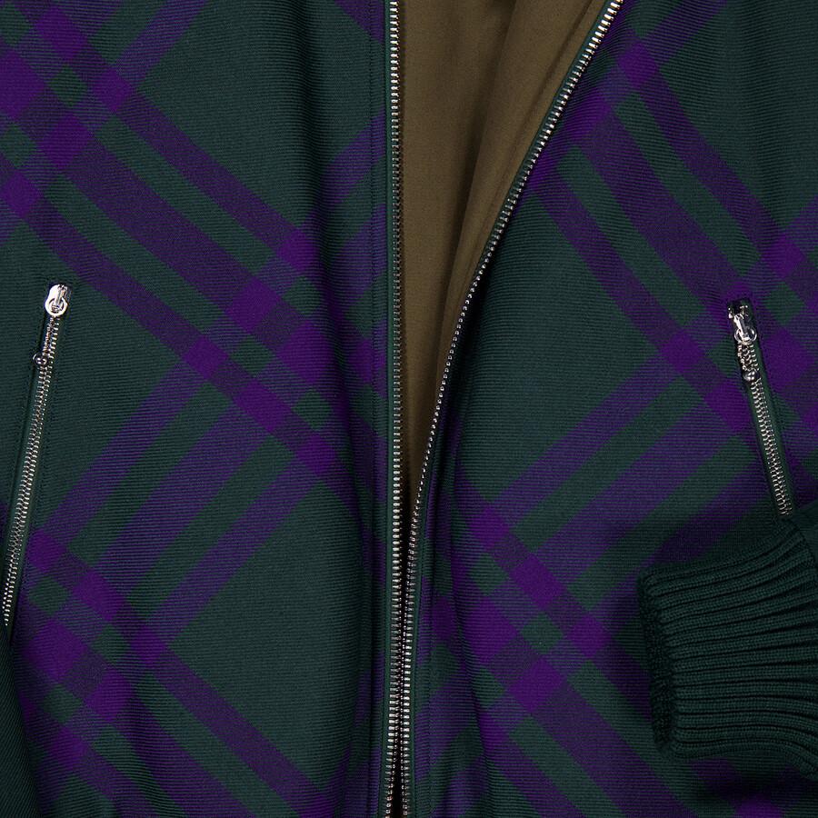 Burberry Checked Reversible Bomber Jacket With Zipper