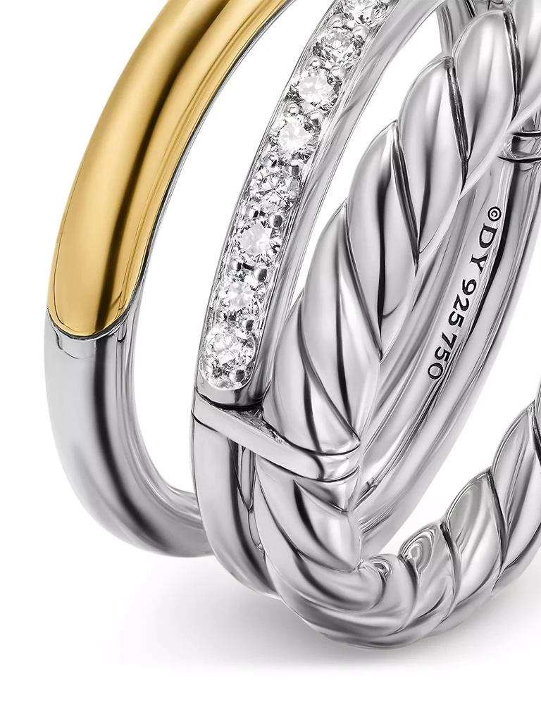 David Yurman DY Mercer Three Row Ring in Sterling Silver 5