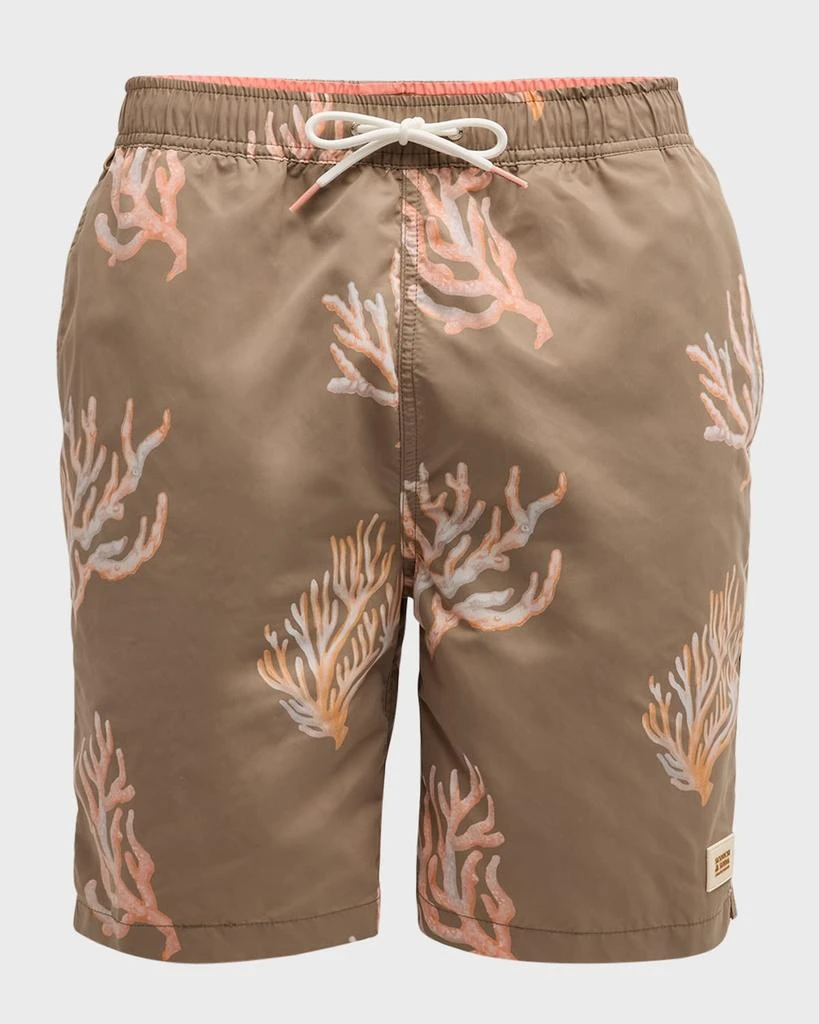 Scotch & Soda Men's Long Coral-Print Swim Shorts 2