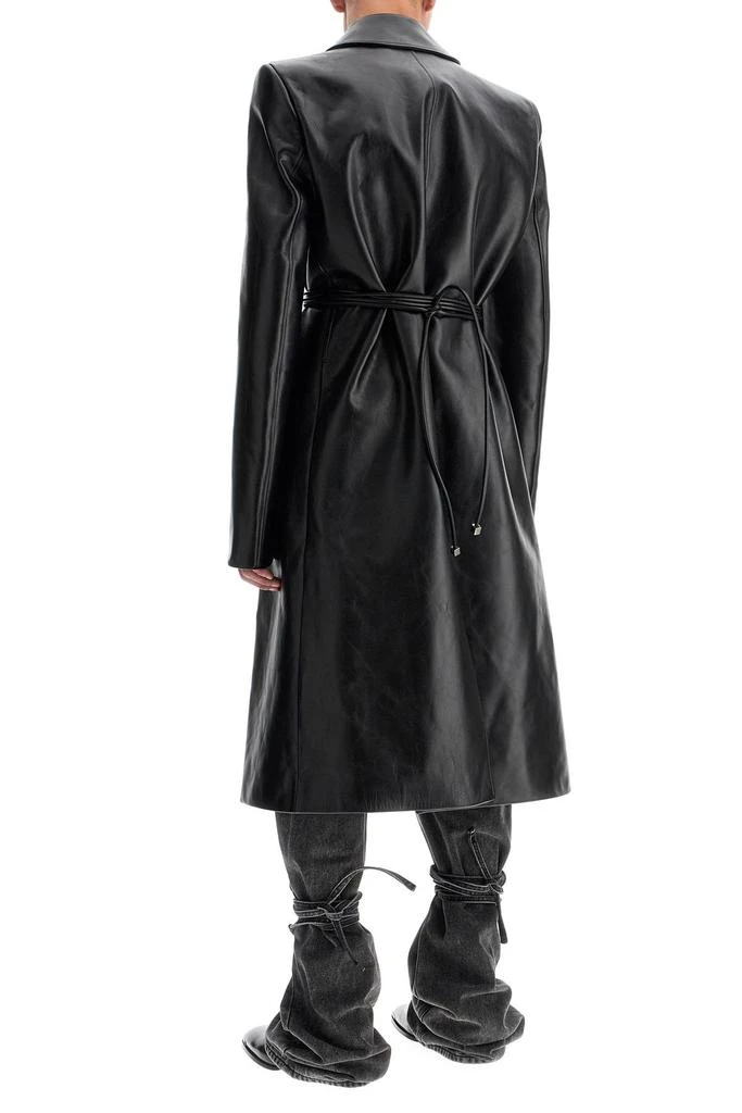 Alexander McQueen waterproof leather jacket with voluminous shoulders 3