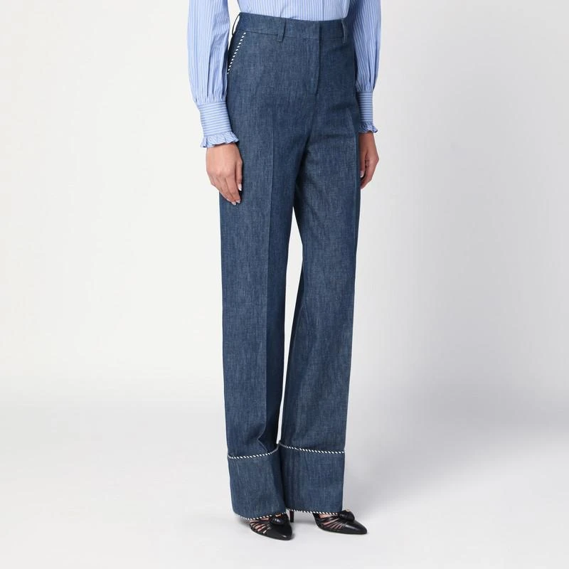 Valentino Blue trousers in Chambray Denim 3