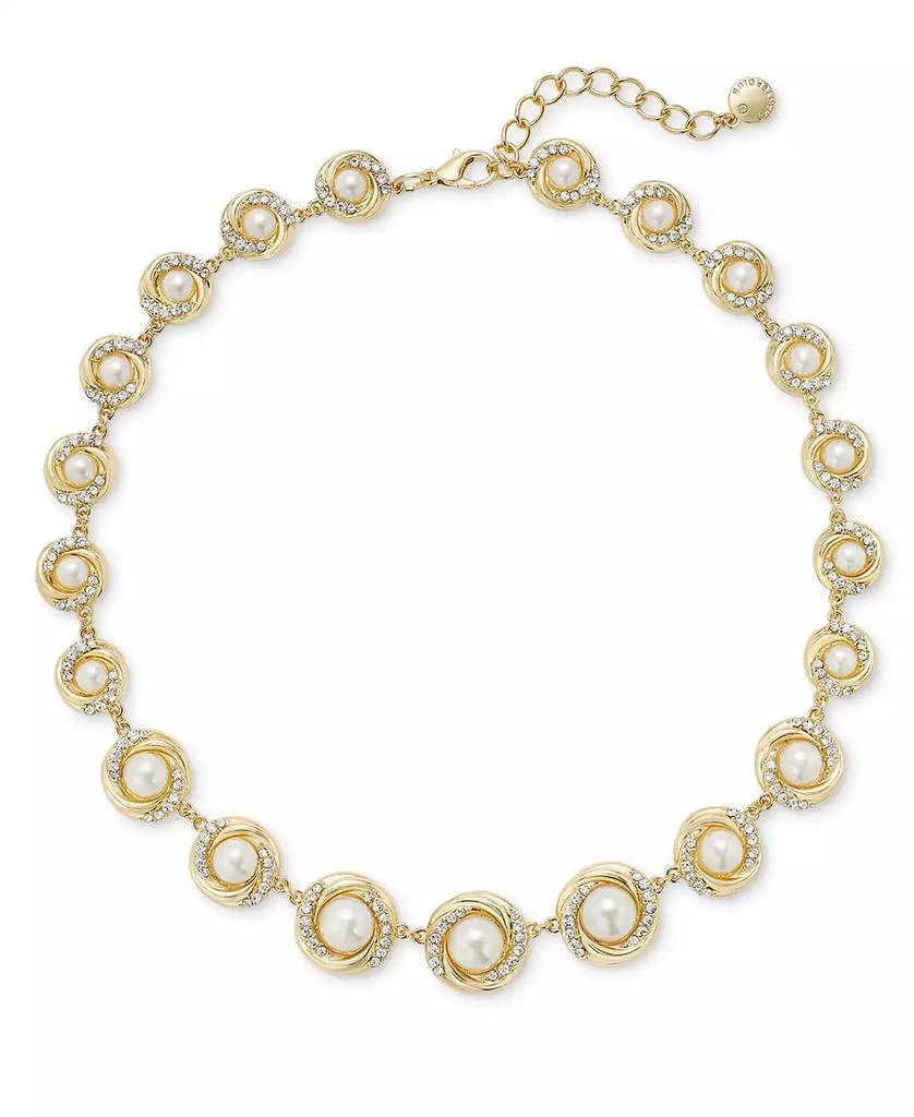 Charter Club Gold-Tone Pavé & Imitation Pearl All-Around Collar Necklace, 17"+ 2" extender, Created for Macy's 1