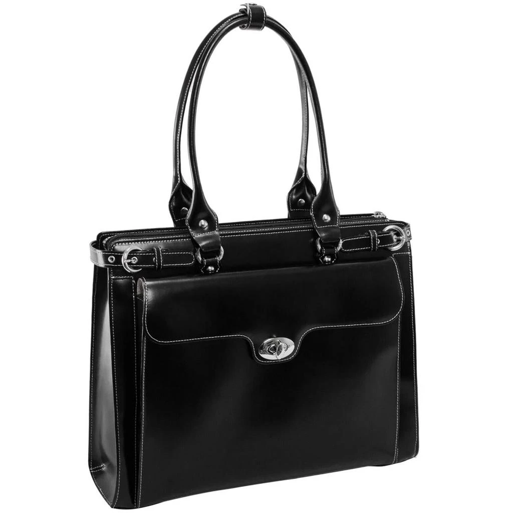 McKleinUSA McKlein 94835 WINNETKA Leather Ladies Briefcase with Removable Sleeve- Black