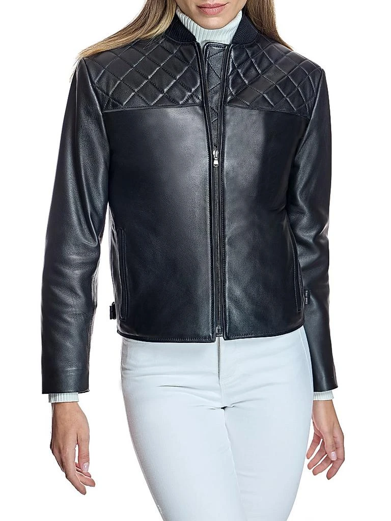 Maximilian Maximilian Quilted Leather Moto Jacket 2