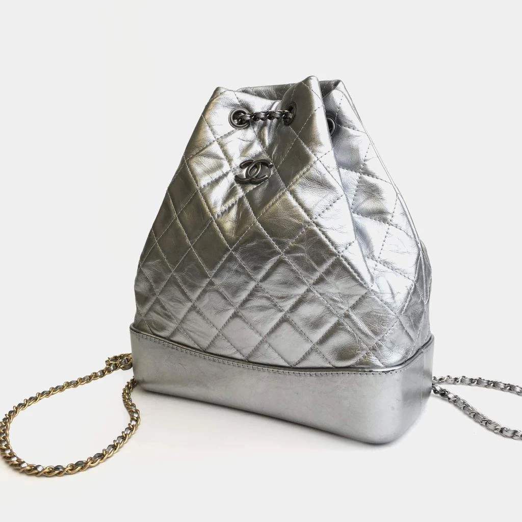 Chanel Chanel Silver Leather Gabrielle Backpacks 3