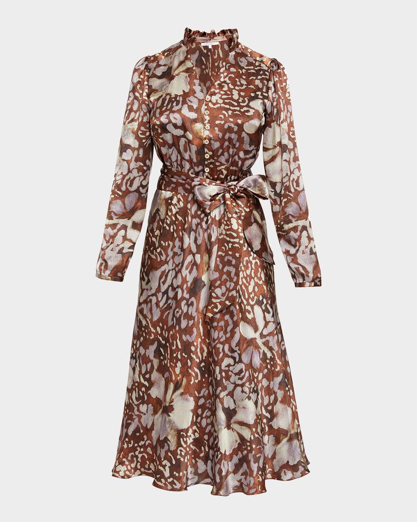 Santorelli Irina Abstract-Print Midi Shirtdress