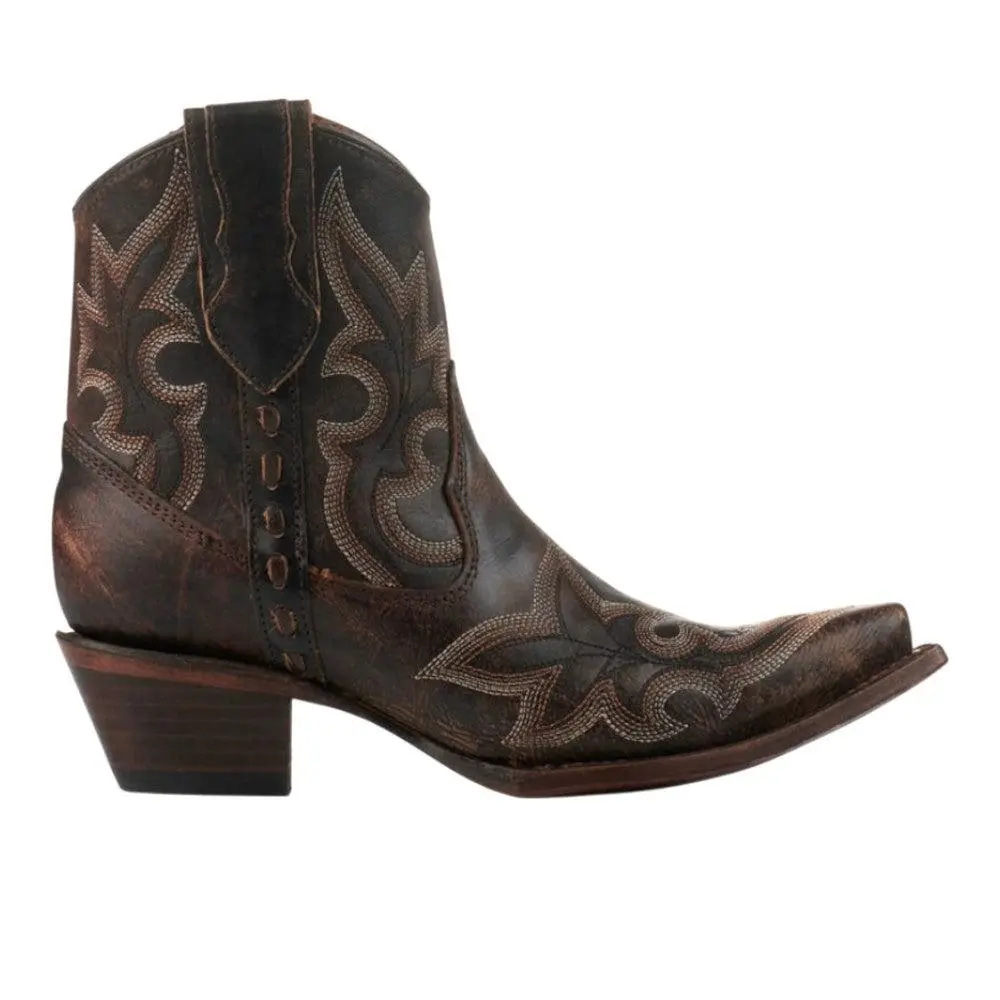 Corral Boots Embroidered Snip Toe Zippered Cowboy Boots