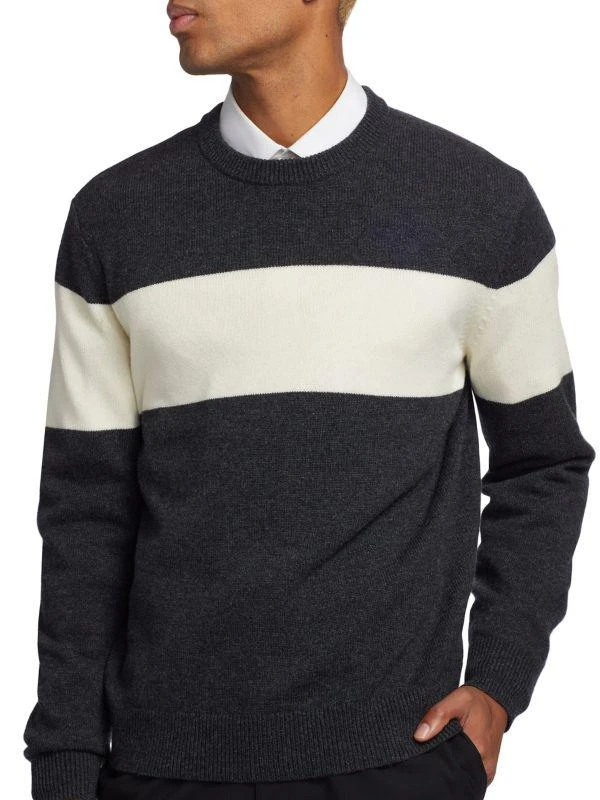 Theory Hilles Striped Wool-Blend Sweater 4
