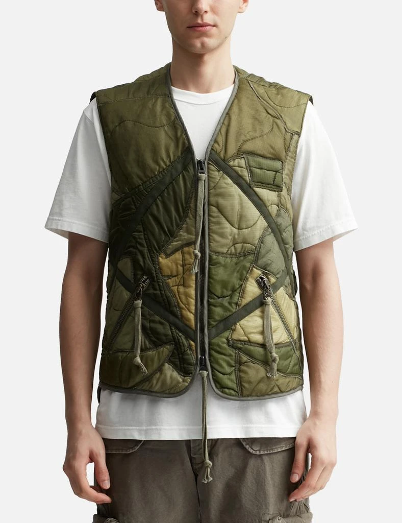 Greg Lauren Mixed Puffer Zip Vest 3