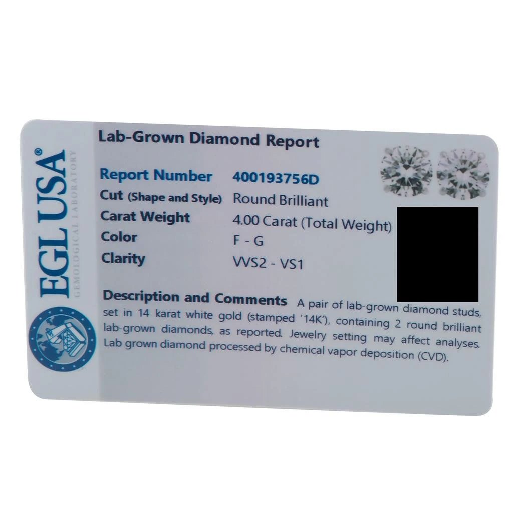 LB Exclusive 14K White Gold 4.0ct Lab-Grown Diamond Stud Earrings MF02-072225 3