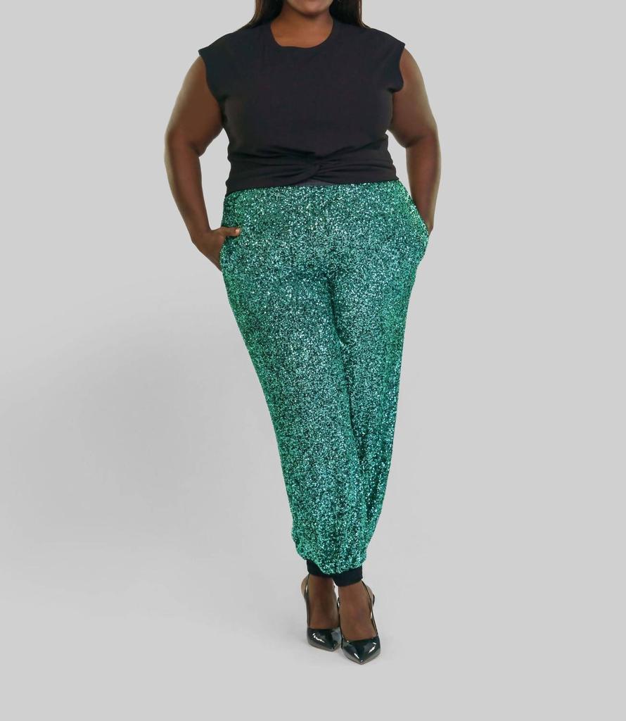 -bl^nk- -Bl^Nk- - Sequin Pull-on Joggers - Plus