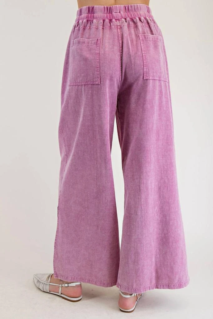 Easel Easel - Wide Leg Ribbed Boho Pants 4