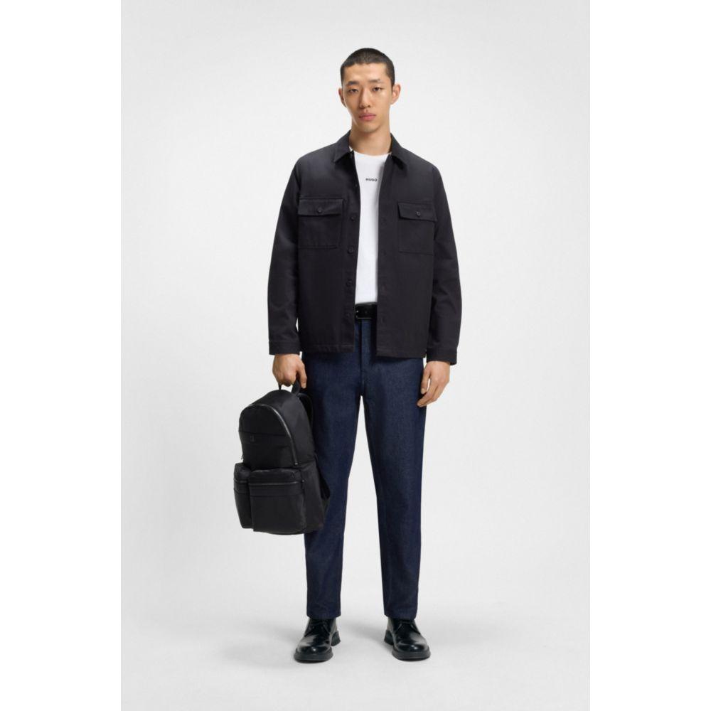 Hugo Boss Twill backpack with stacked-logo trim