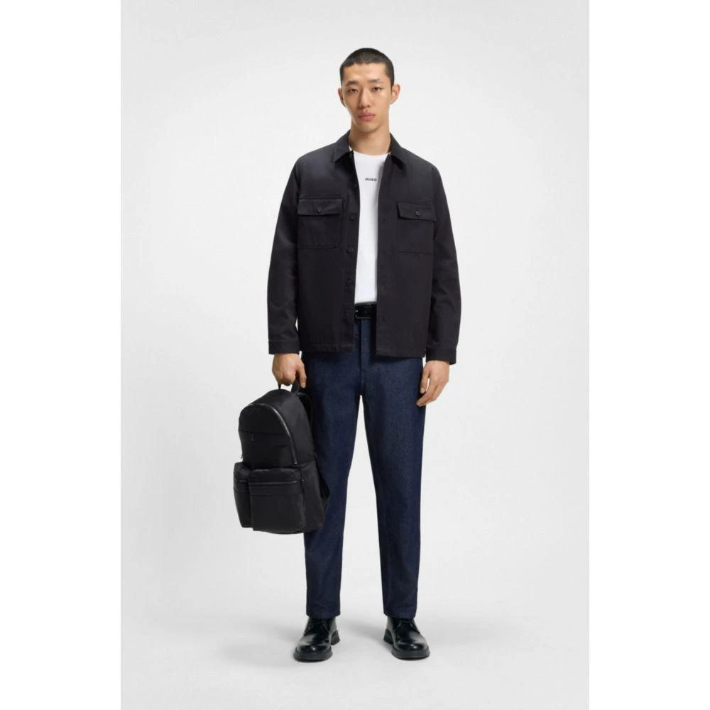 Hugo Boss Twill backpack with stacked-logo trim 2