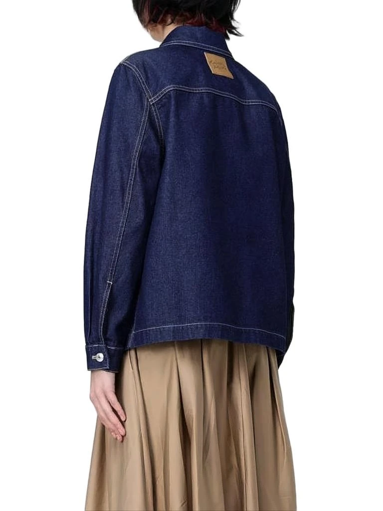 Maison Kitsune Boxy Denim Jacket With Contrast Stitching And Embroidered Logo 2