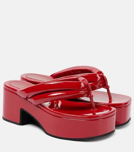 Dries Van Noten 60 patent leather thong sandals 1