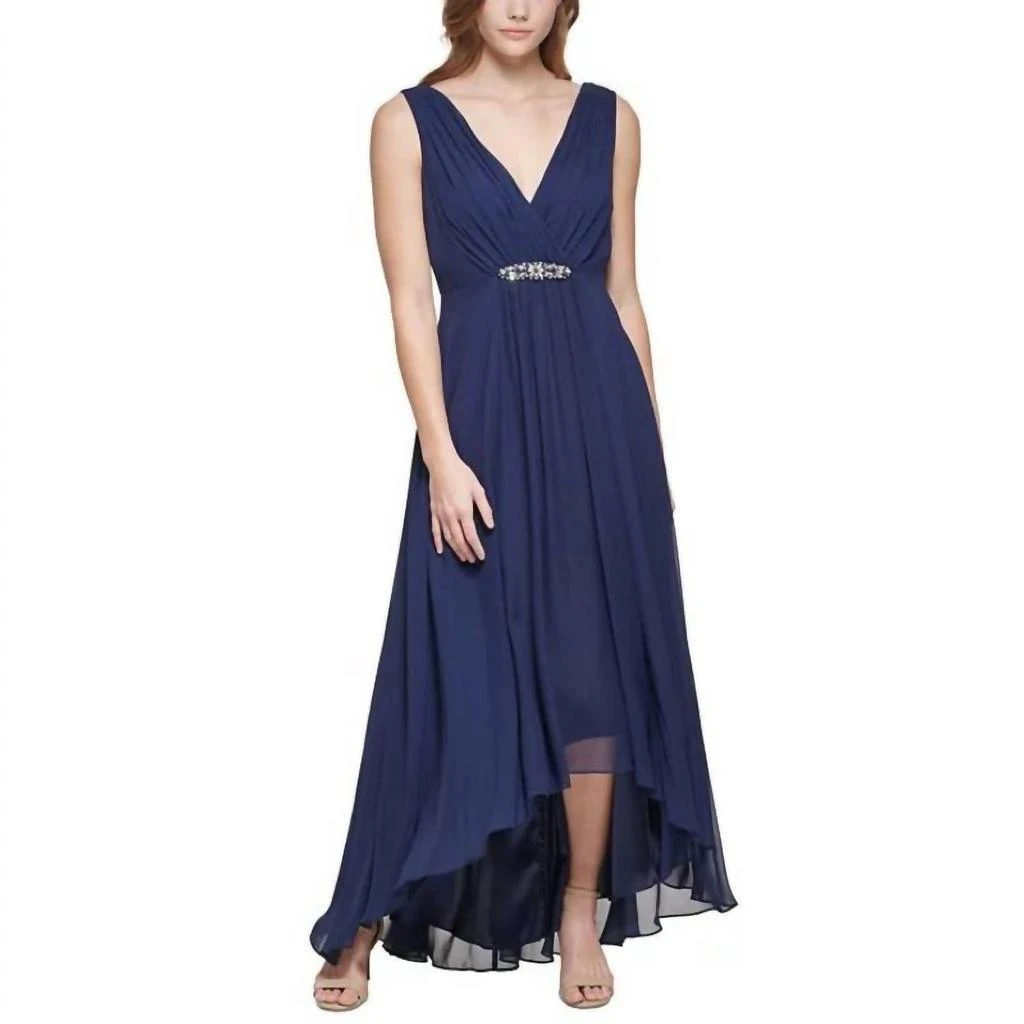 demi denim maxi dress Rosetta Strappy Denim Maxi Dress
