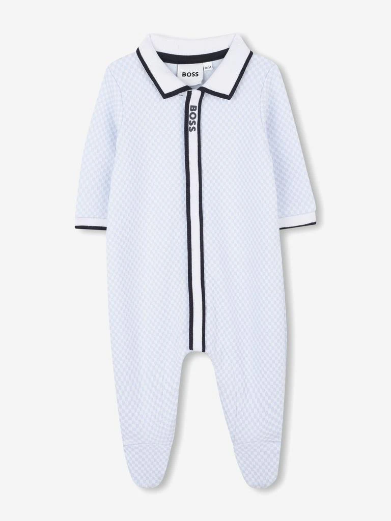 Shop BOSS Baby Boys Polo Babygrow in Blue on Sale at BeyondStyle