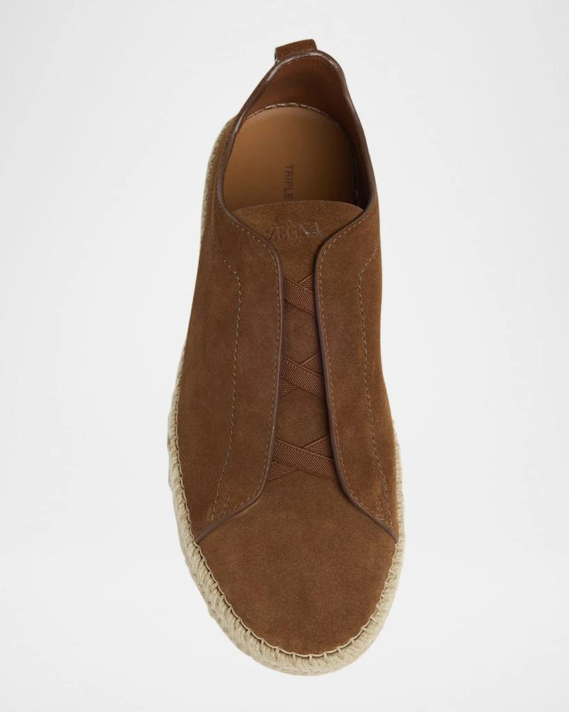 Zegna Men's Triple Stitch Suede Espadrille Sneakers 6