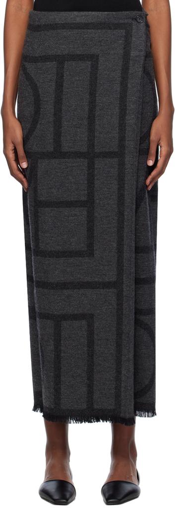 TOTEME Gray Winter Maxi Skirt