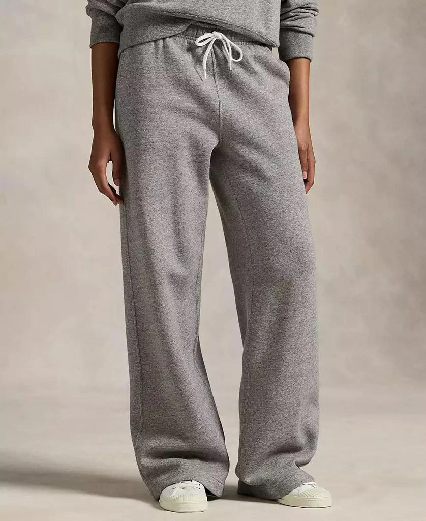Ralph Lauren Women's Drawstring Fleece Wide-Leg Sweatpant 1