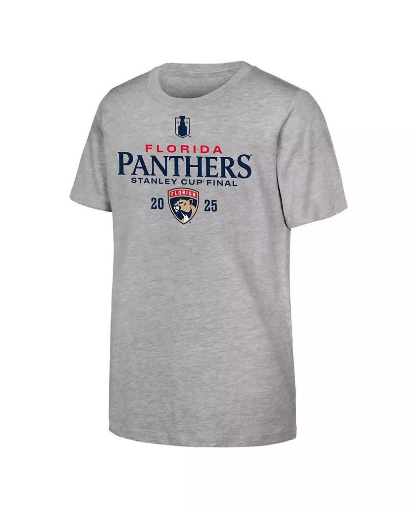 Fanatics Big Boys and Girls Heather Gray Florida Panthers 2025 NHL Stanley Cup Playoffs Roster T-Shirt 2