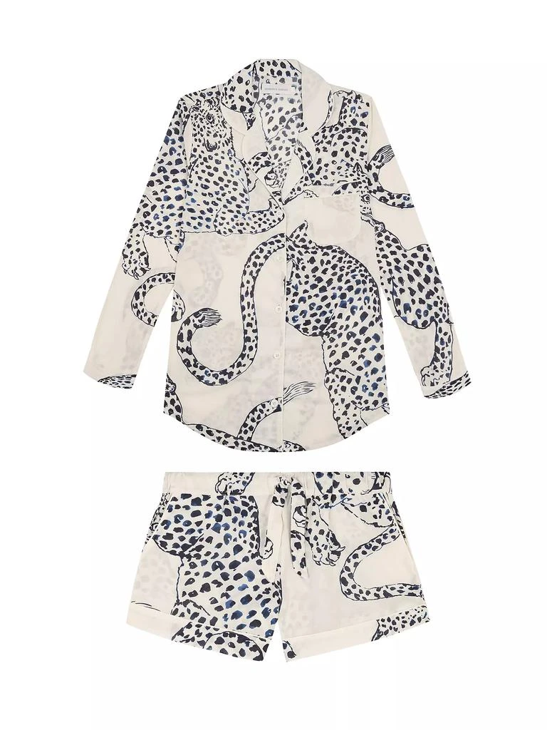 Desmond & Dempsey Jaguar Print Cotton Signature Pajama Set 1