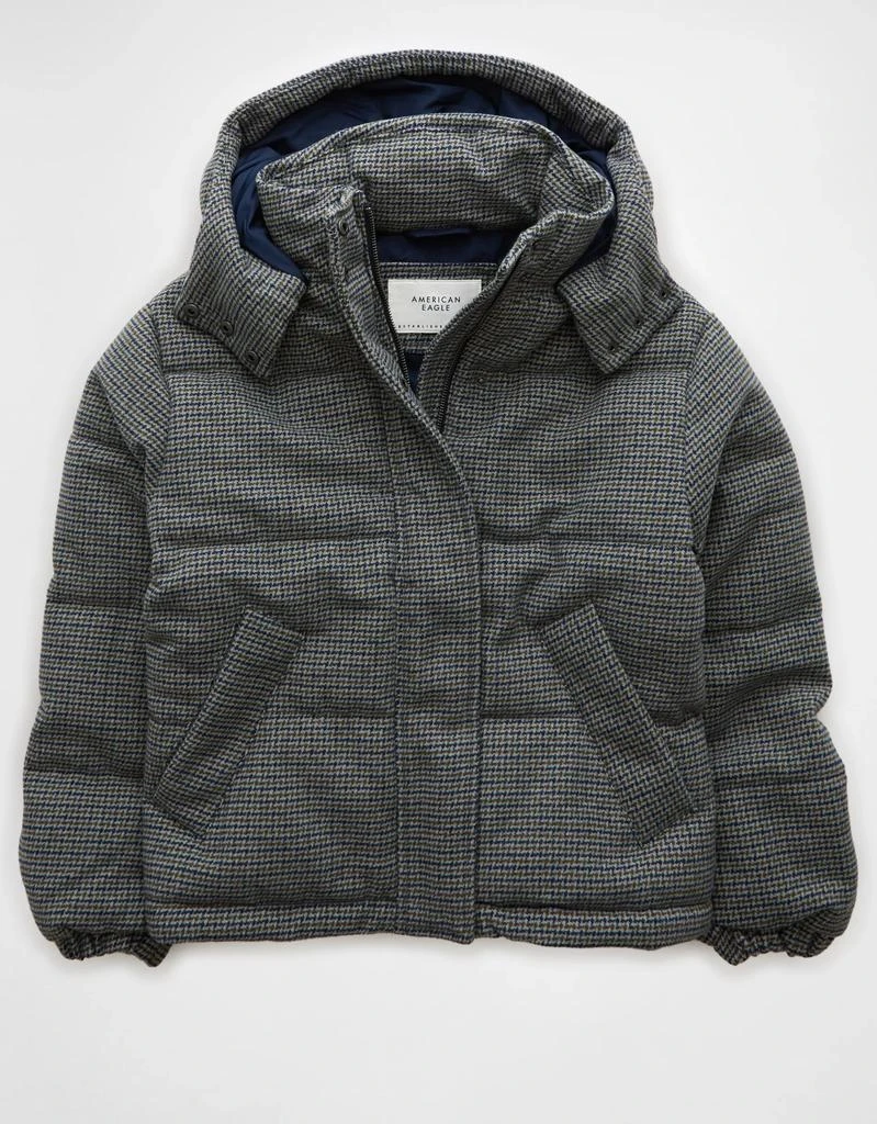 AE AE Plaid Hooded Puffer Jacket 3