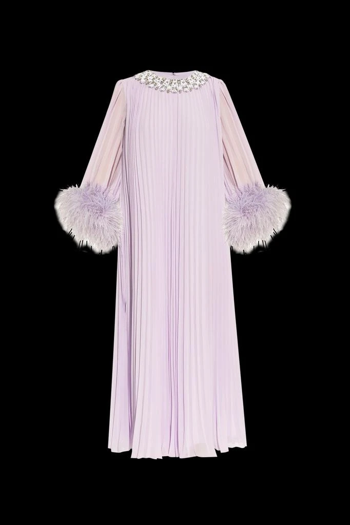 Self Portrait Self-Portrait Feather-Frim Chiffon Dress from Cettire