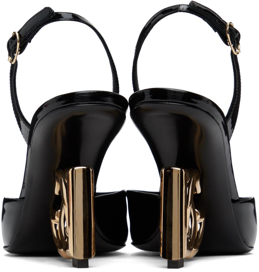 Dolce&Gabbana Black Patent Leather Slingback Heels