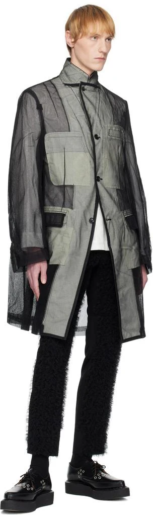 Comme des Garcons Black Nylon Tulle Long Blazer 5