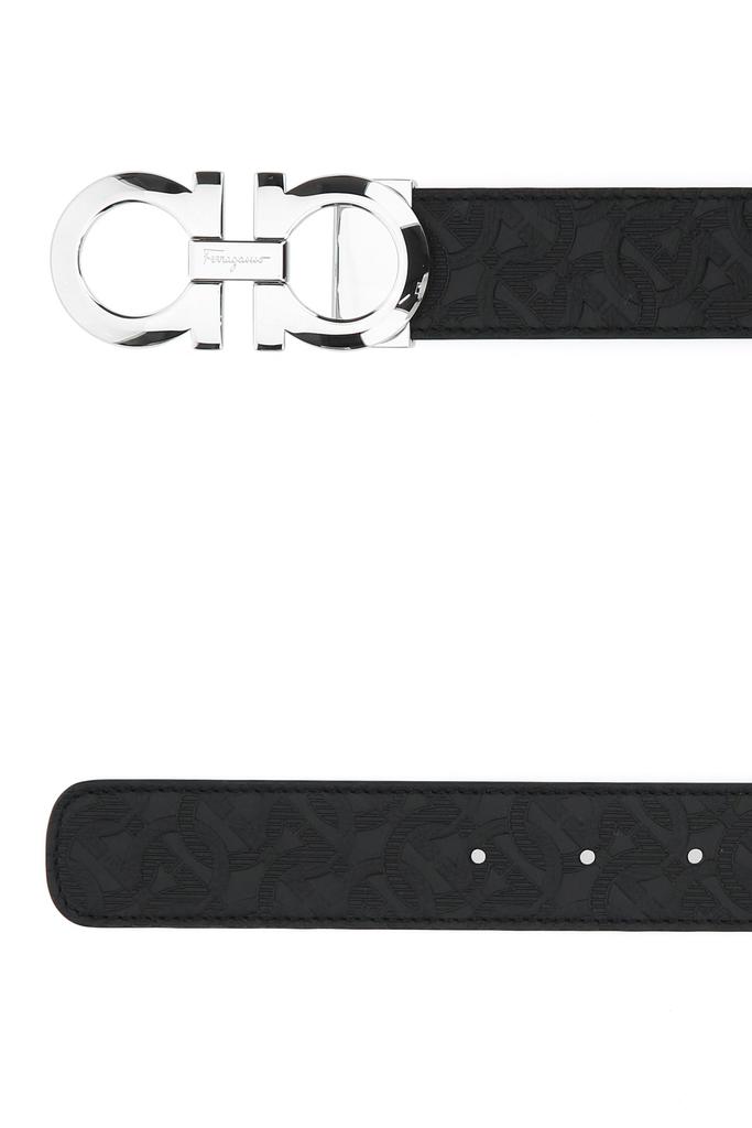 Salvatore Ferragamo Black leather reversible belt