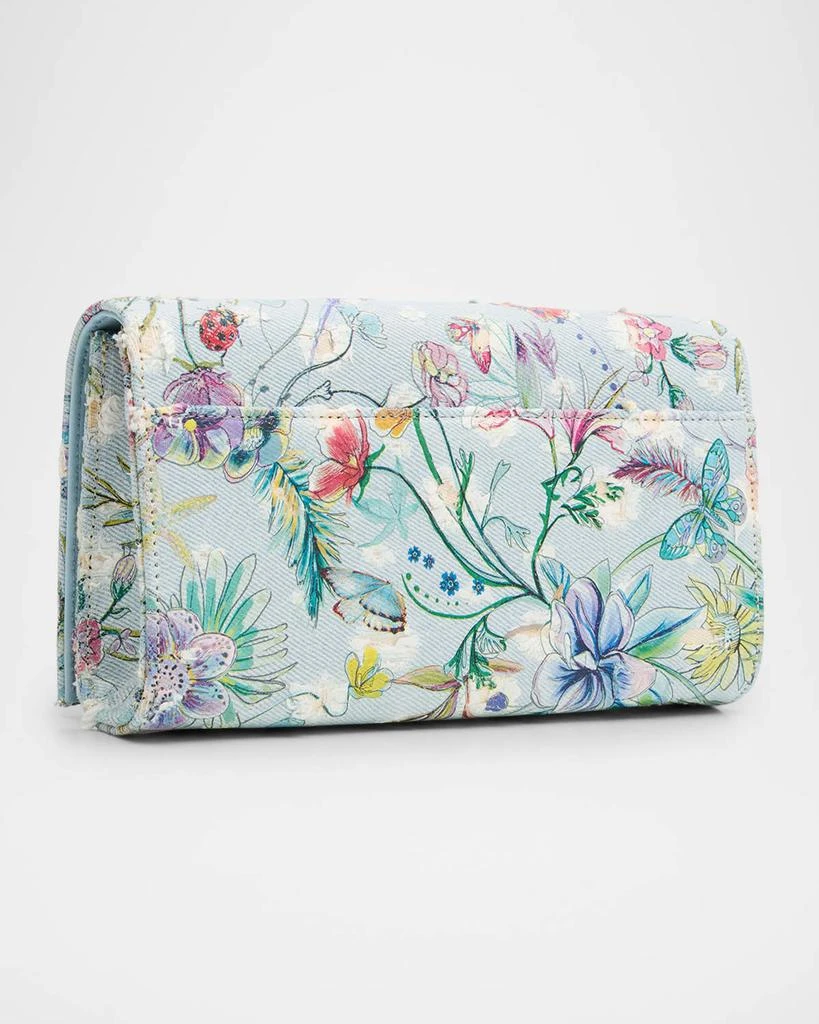 MICHELLE WILHITE Olivia Floral-Print Denim Clutch Bag 3