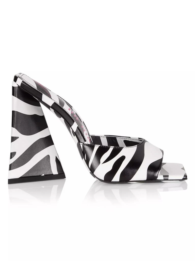 The Attico Devon 115MM Zebra-Print Leather Mules 1