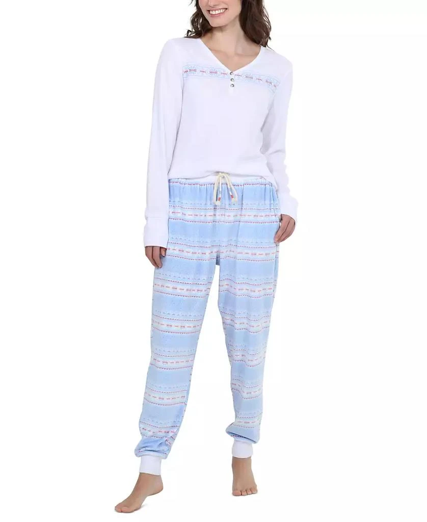 Honeydew Intimates Women's Travel Day Henley Fleece Pajama Set 1