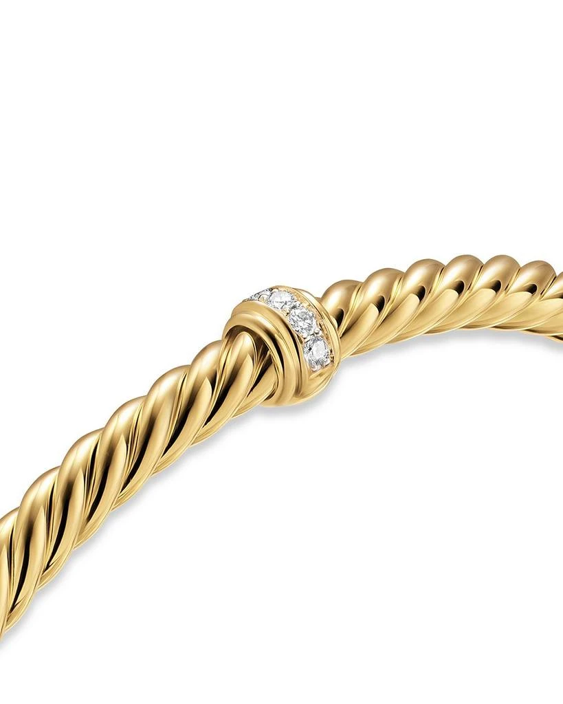 David Yurman Cablespira® Flex Station Bracelet in 18K Yellow Gold with Diamonds, 4mm 6