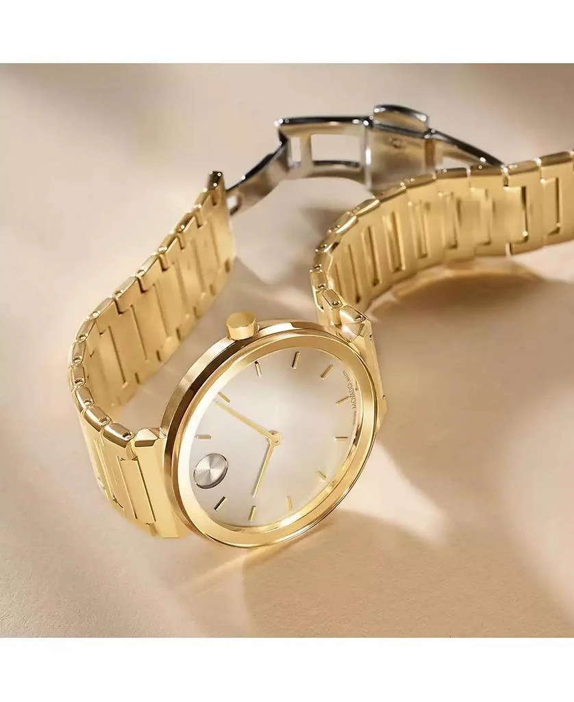 Movado Women's Bold Horizon Swiss Quartz Ionic Plated Light Gold-Tone 2 Steel Watch 34mm 6