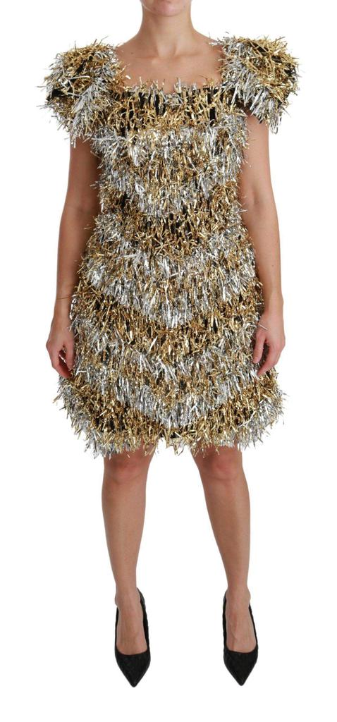 Dolce & Gabbana Dolce & Gabbana  Silver Gold Sheath Mini Shift Gown Dress