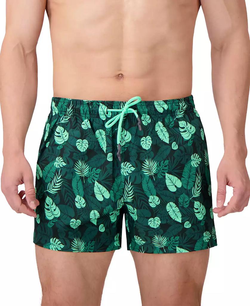 Sunset and Vines Men's Leaf-Pattern Woven Swim Trunks