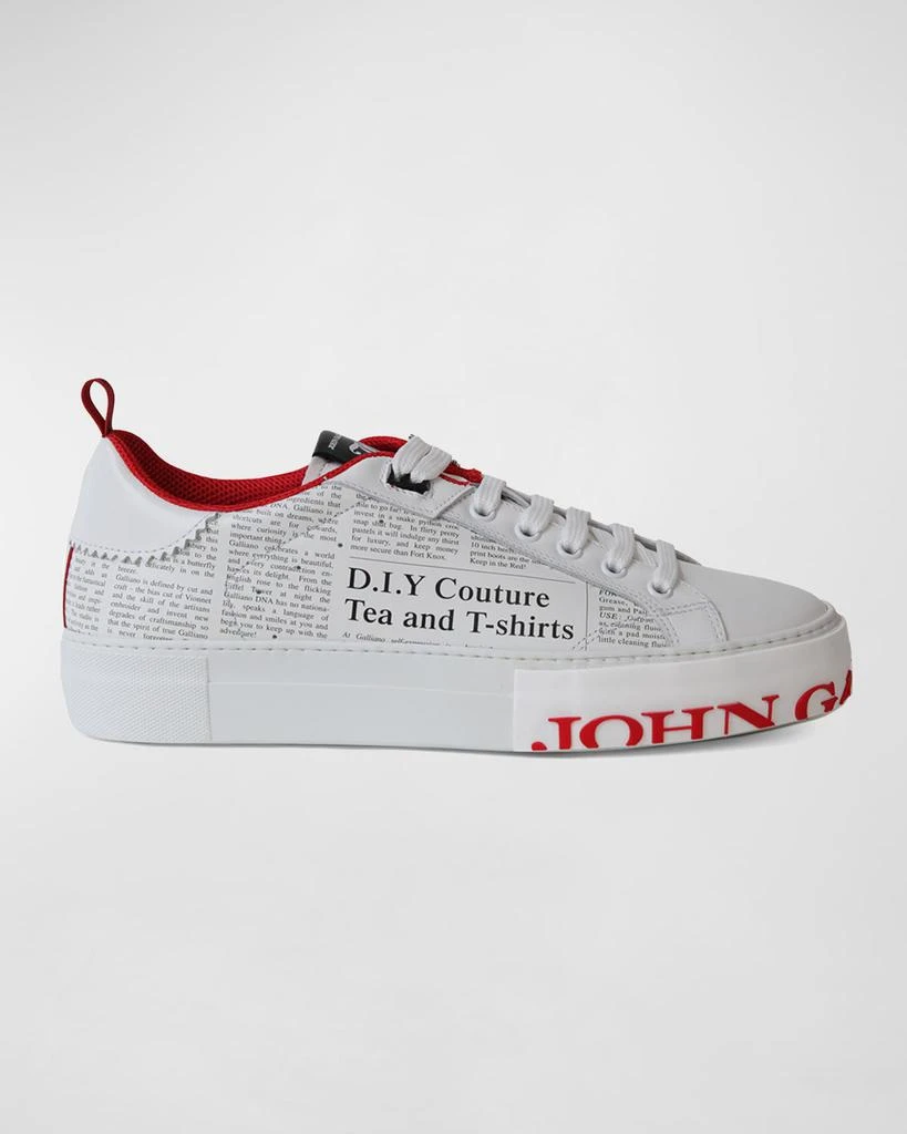 John Galliano Paris Men's Gazette Low-Top Leather Sneakers 1