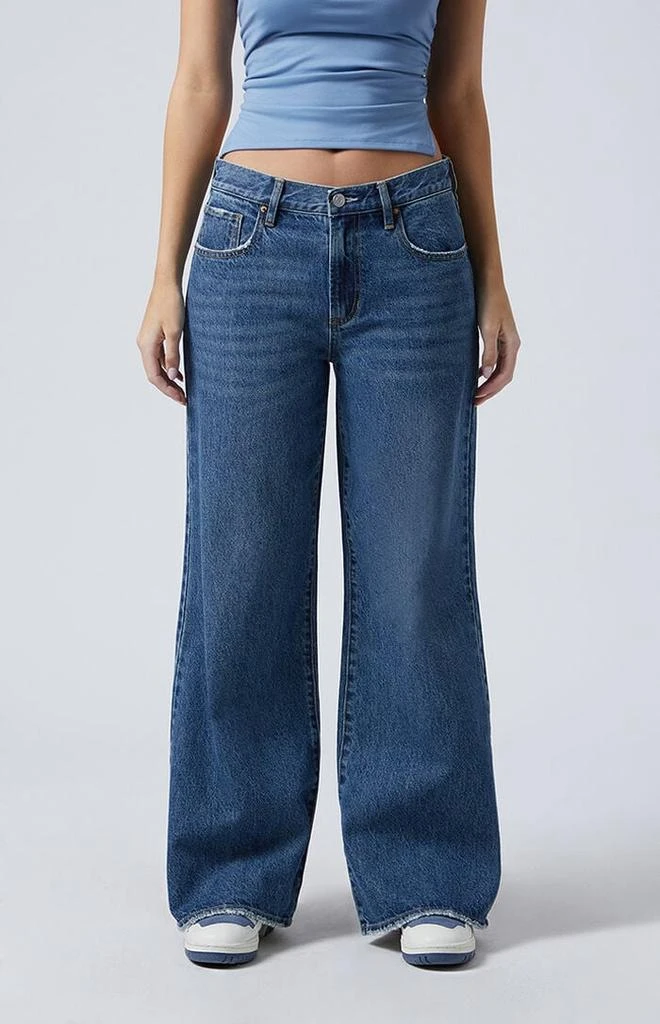 PacSun Lena Low Rise Super Baggy Jeans Dark Indigo 1