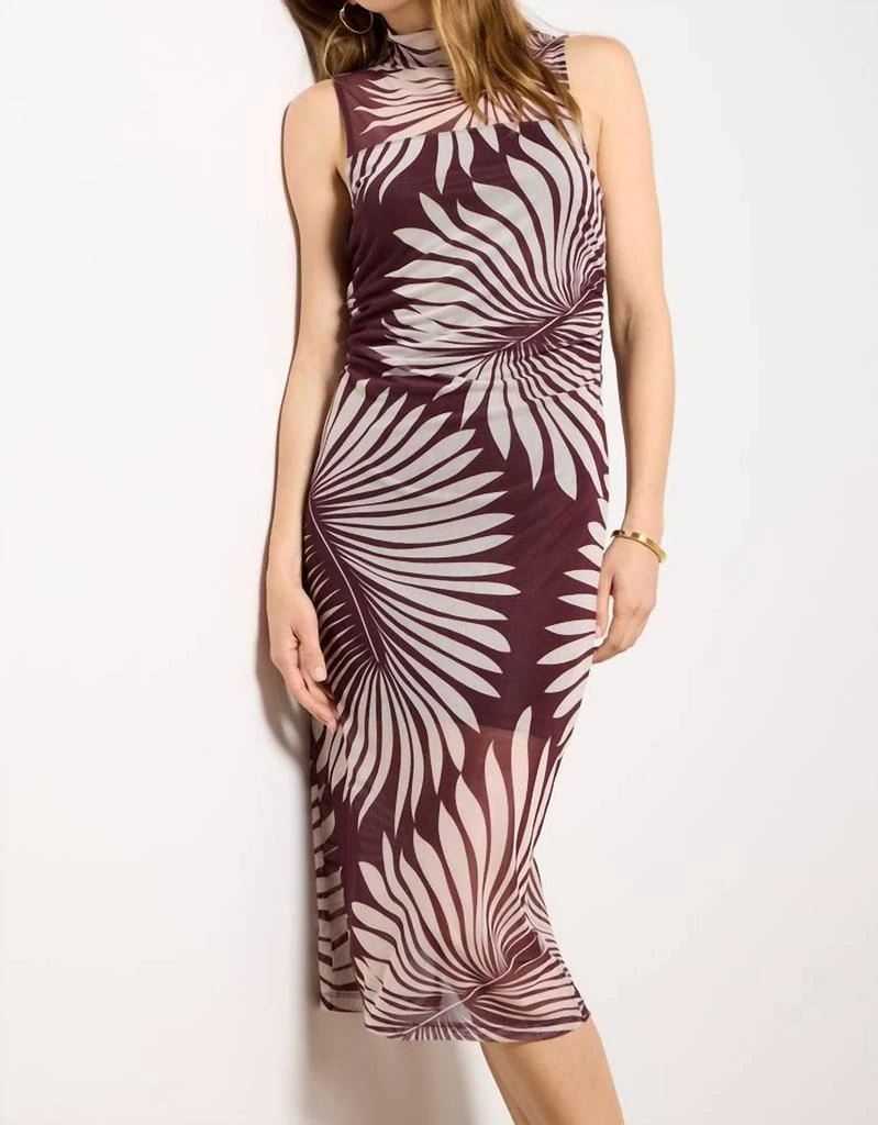 Halter Mesh Midi Dress - Mesa Palm / XS